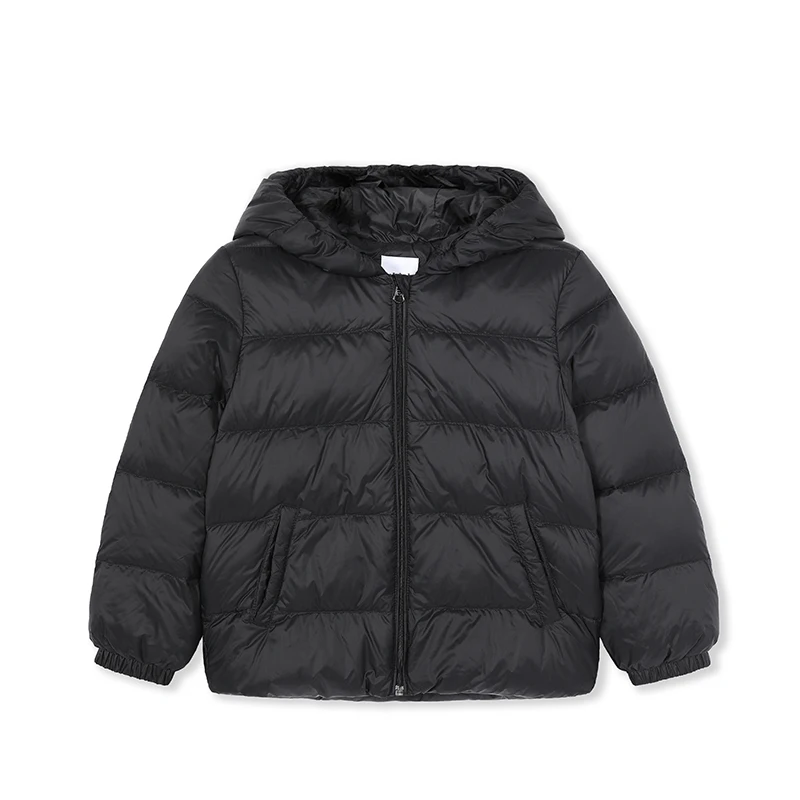 Детский пуховик легкое тонкое пальто для маленьких девочек осень-зима г. Новая детская одежда теплые короткие - Цвет: black