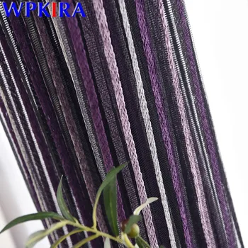 

Modern Striped Tulle Curtains For Living Room Window Blinds Drape Bedroom Kitchen Sheer Voile Tulle On The Window X- AD478#30