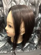 14Middle parte cabello humano Topper peluca para mujeres transpirable Base de seda con la trama de la máquina del Clips en el cabello tupé de mujer Remy pelo