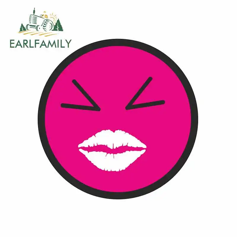 

EARLFAMILY 13cm x 13cm for Lips Smiling Car Sticker JDM Vinyl Air Conditioner RV VAN Fine Decal Car Accessories Graphics Cartoon