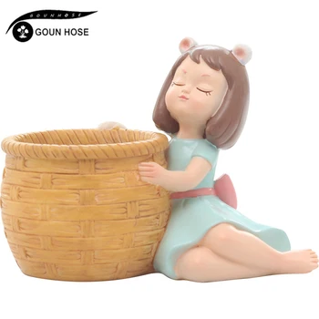 

Beautiful Girl Resin Flower Pots, Desktop Decorative Vases, Creative Planting Hydroponic Flower Pots, Storage Home Decorations