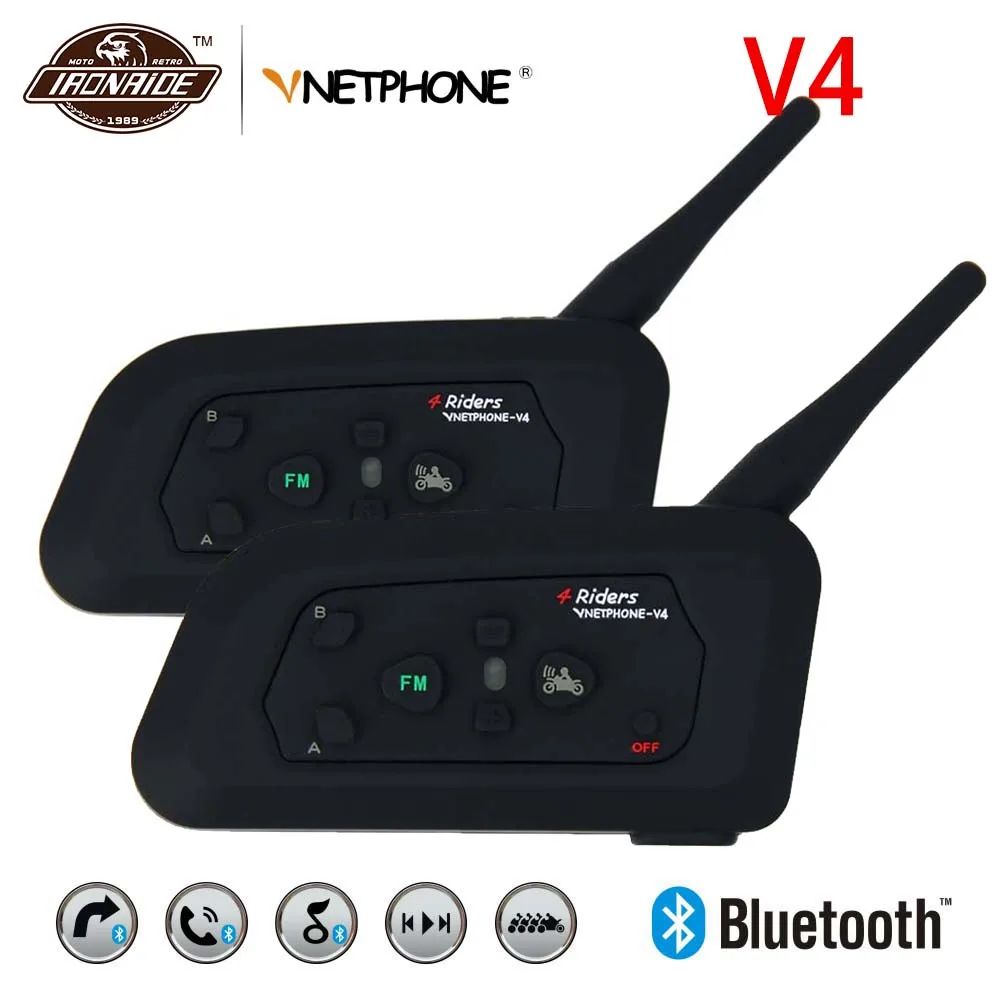 VNETPHONE 2 комплекта мотоциклетный Bluetooth шлем гарнитуры домофон мотоциклетный шлем домофон беспроводной Intercomunicador