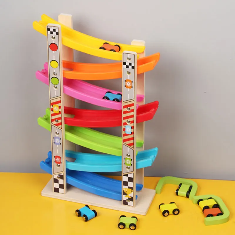 wooden car run toy