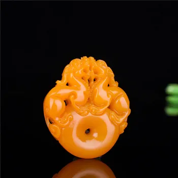 

Natural Yellow Jade Double Pi xiu Pendant Jewelry Fine Jewelry Lucky Auspicious Safety Charms Necklace Jade Pendant