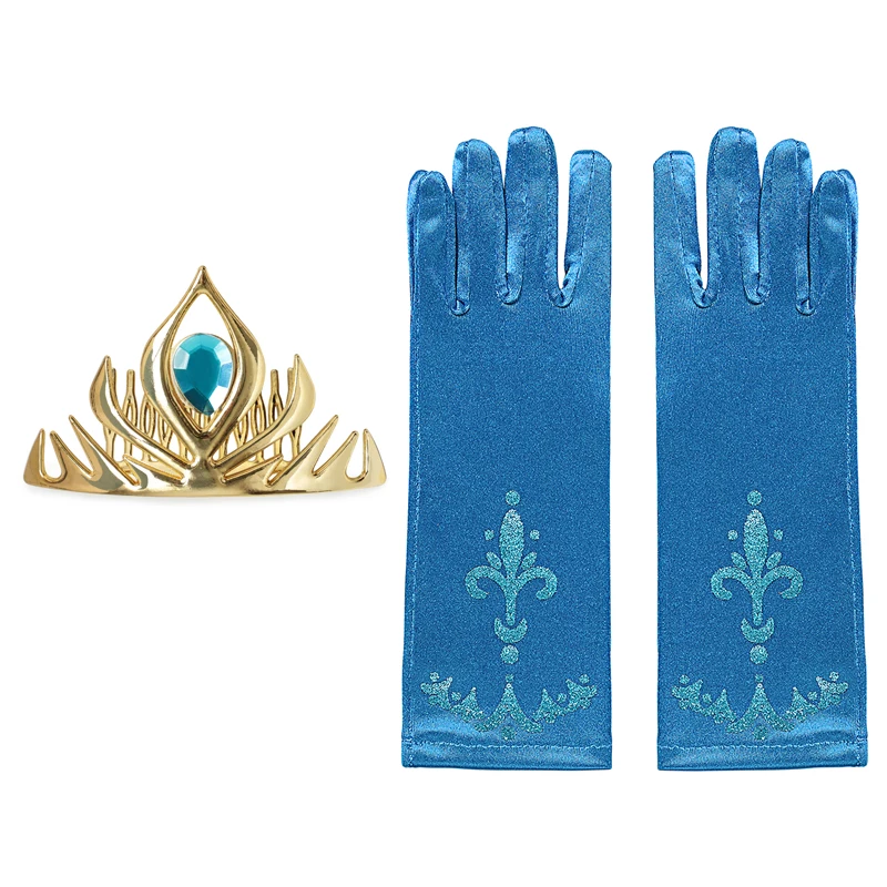 Accessories 01 MUABABY Girls Elsa 2 New Princess Costume Children Blue Dress and Down 2 Pcs Set Clothes Halloween Snow Queen Fancy Dress Up - Цвет: Accessories 01