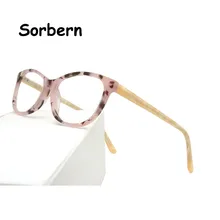 Розовые Ретро ацетатные кошачьи очки оправа женские очки оправы для оптики брендовые дизайнерские трендовые оправы для очков женские очки