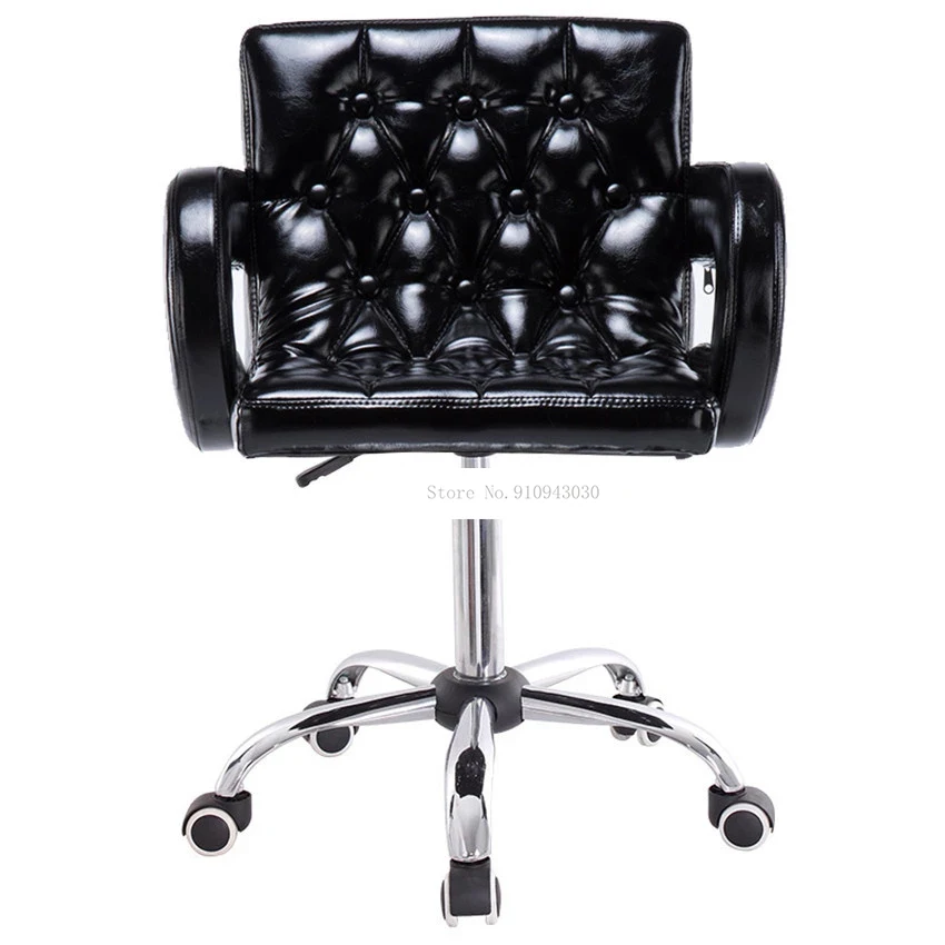 PU Leather Bar Counter Chair with Backrest and Armrest, Soft Sponge Seat, High Footstool, Lifting Swivel Barchair, Modern Fashio