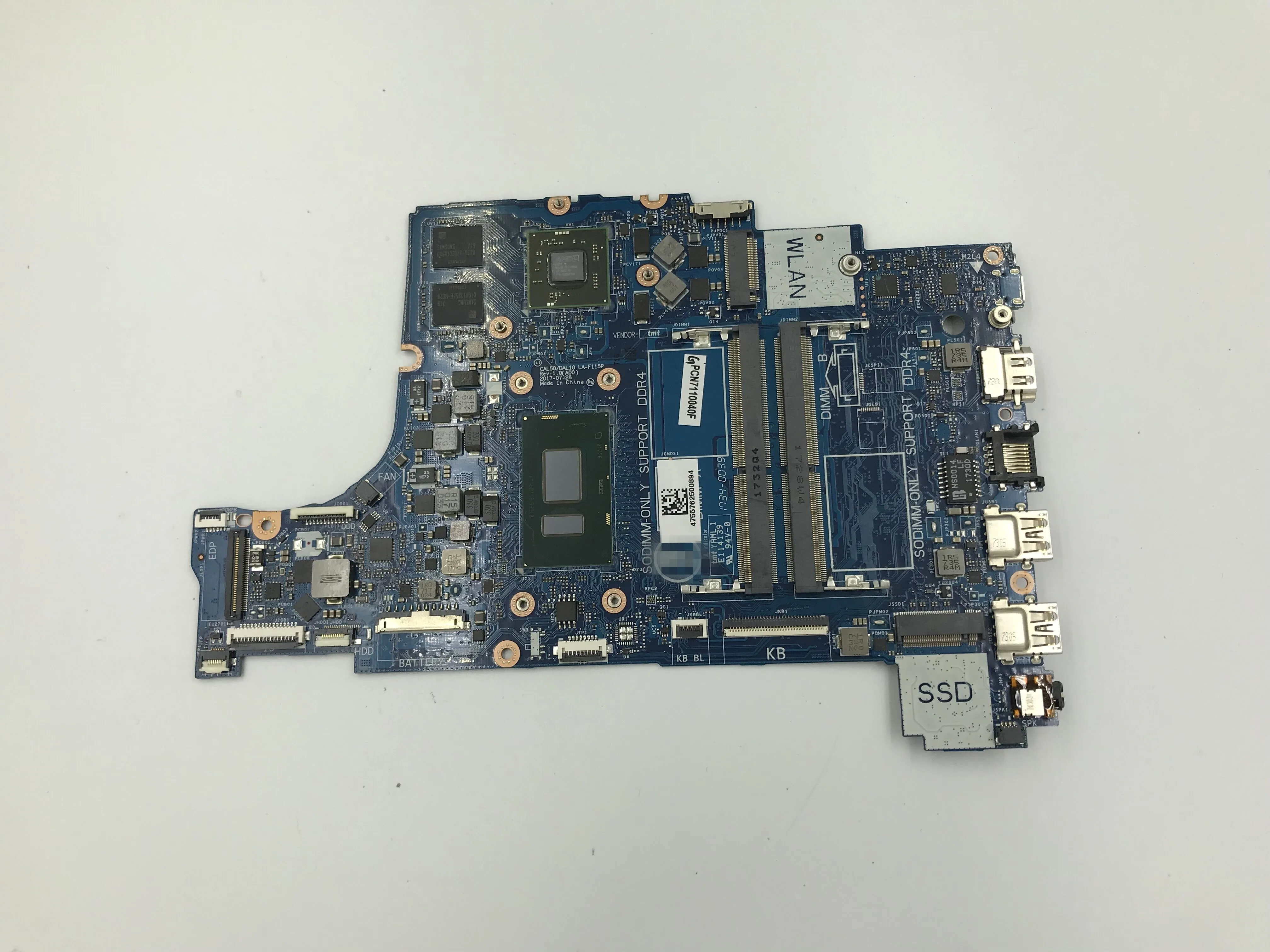 Для dell INSPIRON 15 5570 5770 7570 CN 0JPMY7 JPMY7 LA F116P материнская плата портативного компьютера с i5