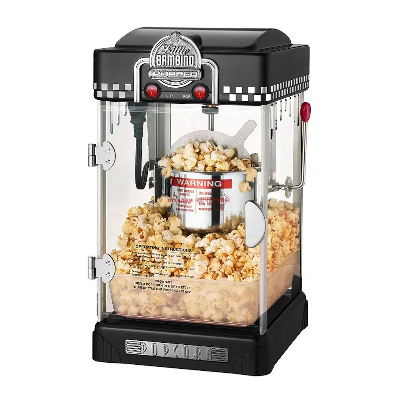 Popcorn Machine for Home Automatic Mini Hot Air Popcorn Maker DIY Corn Popper Children Gift - Цвет: Черный