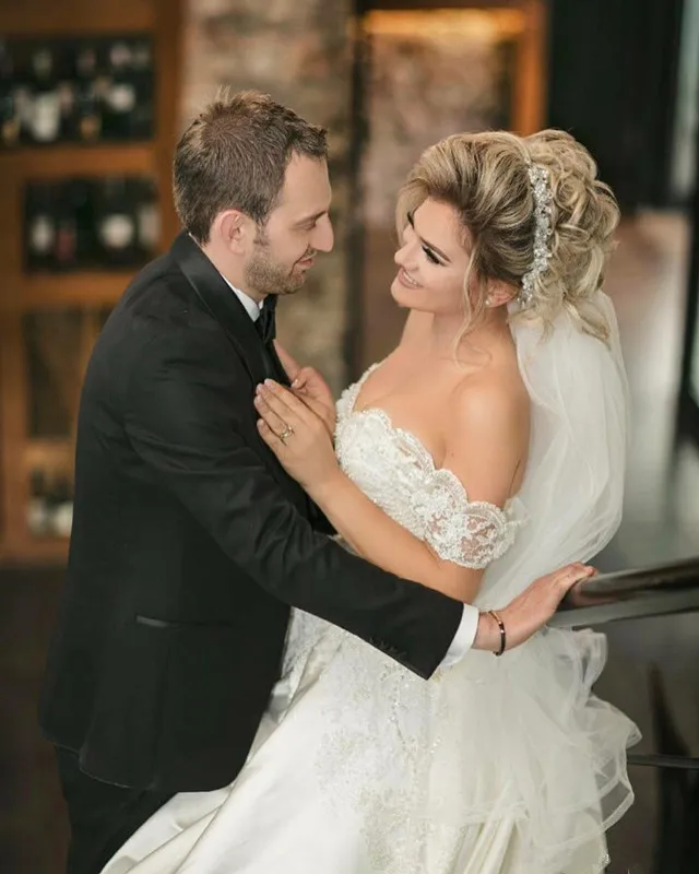 Vestido de novia винтажное бальное платье Свадебные платья атласная Кружевная аппликация Блестки пышные арабские Дубай Свадебные платья большого размера