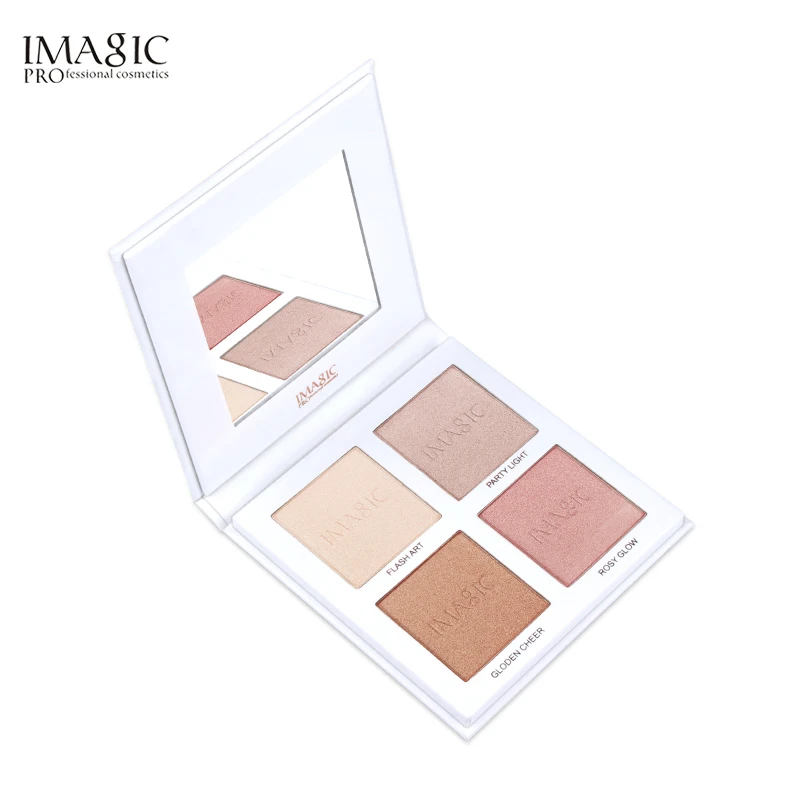 IMAGIC 4 цвета highlighter пудра палитра мерцающий контур лица Хайлайтер для лица бронзатор макияж 4 цветной хайлайтер осветляет S