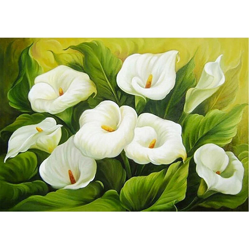 Calla Lily 5D DIY Diamond Painting Full Square/Round Embroidery Sale Flowers Pictures of Rhinestones mosaic Decor FG1978 | Дом и сад