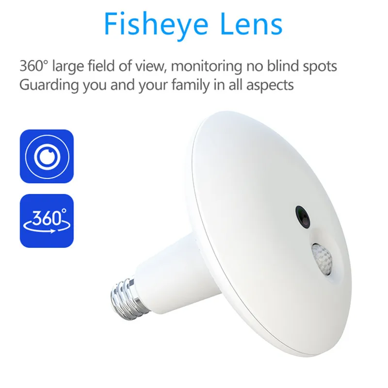 360 Degree Camera Wifi Fisheye 960P 3MP HD Bulb Panoramic Surveillance Camera Wireless Smart IP Camera Smart Monitor ICSEE