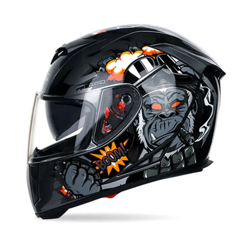 JIEKAI 310 moto rcycle шлем локомотив шлем анти-туман полное лицо шлем гоночный шлем Capacete, Мото шлем/Золотая сталь красный - Цвет: Design 4