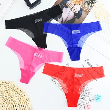 

Women Sexy G-string Panties Hot Lace Thongs Ultra-thin mesh Transparent Bragas Mujer Women's Briefs Underwear