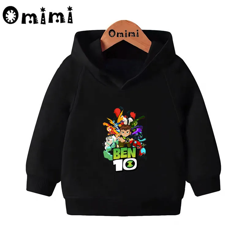 Толстовки с героями мультфильмов «Omnitrix Ben 10»; детские толстовки с капюшоном; крутой пуловер для малышей; топы для девочек и мальчиков; осенняя одежда; KMT5328 - Цвет: Black-5328A