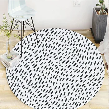 

Cozy soft round carpet for bedroom living room Modern geometric patterns printed children playing carpets 5 sizes 60-150cm LZGH