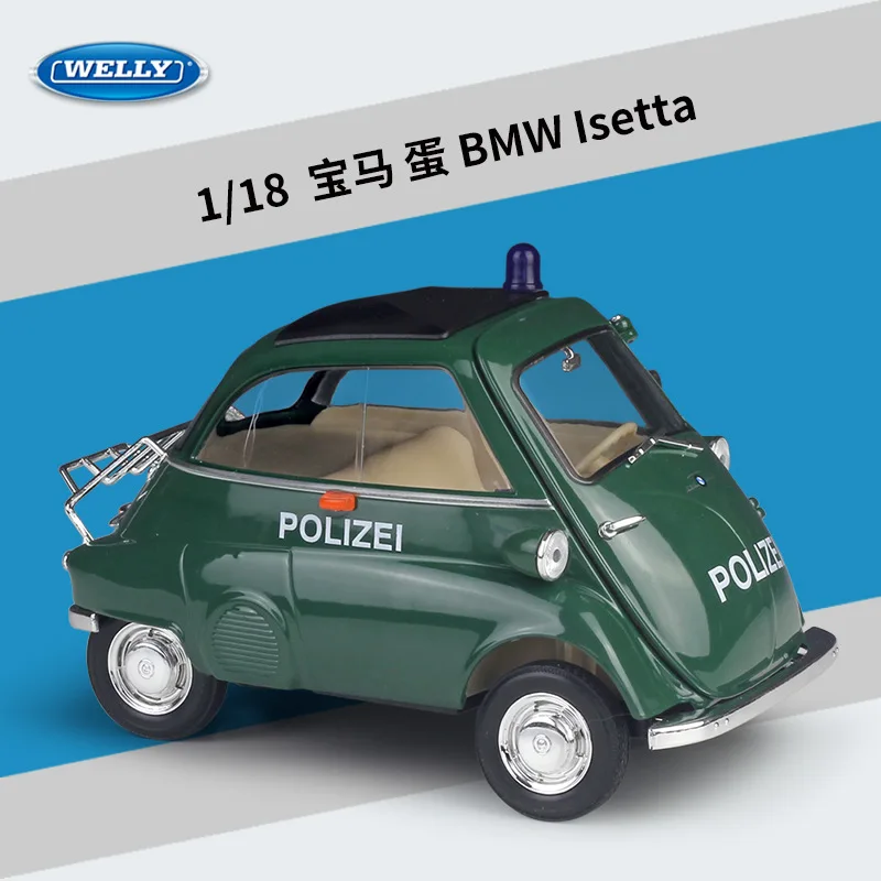 6 Styles WELLY Diecast 1:18 Scale Model Car Classic Car BMW Isetta Metal  Alloy Toy Car For Children Gift Collection Decoration