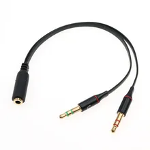 cltgxdd 50pcs 3 5 mm Headphone Audio Cable Earphone Micphone Y Splitter Adapter 1 Female to 2 male Connected Cord to Laptop PC