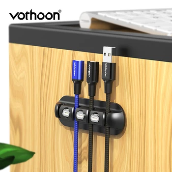 

Vothoon Cable Organizer Silicone Magnetic Cable Plug Portable Storage Box Winder Flexible Cable Management Clips