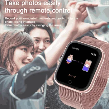 

T80 1.3 Inch Square Color Screen Smart Watch Heart Rate Monitoring Waterproof Magnetic Charging SmartWatch for iOS Android