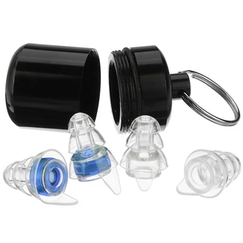 

2 Pairs Noise Cancelling Hearing Protection Earplugs for Concerts Sleeping Bar DJ Motor Sports Reusable Silicone Ear Plugs(Blue)