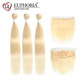 

Ombre Honey Blonde 1B 613 Straight Hair 3 Bundles With 13x4 Lace Frontal Brazilian Remy Human Hair Bundles With Closure Frontal