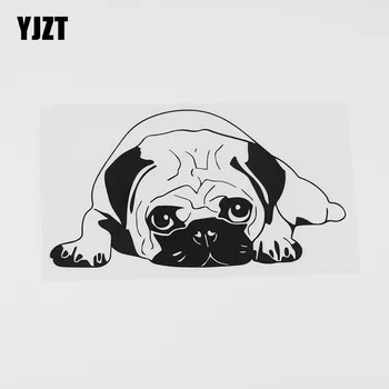

YJZT 16.6CMX9.1CM Pug Silhouette Dog Dutch Pet Decal Vinyl Car Sticker Black/Silver 8A-0628