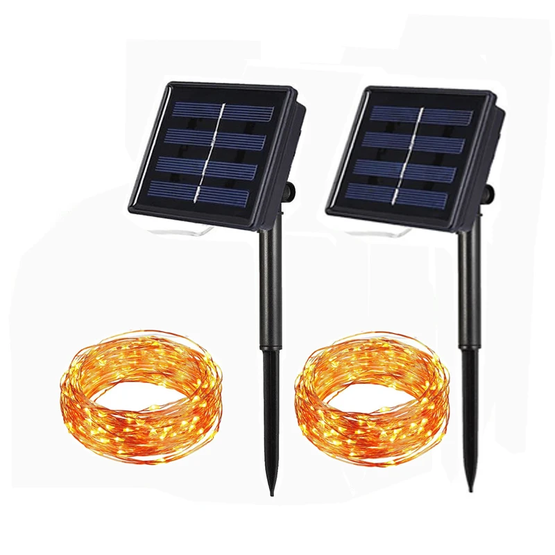 22 м 200led Солнечная светодиодная гирлянда свет одного цвета украшение свет для Рождественский светильник для освещения сада Holida Otdoor ярмарка# U - Испускаемый цвет: 2 pcs