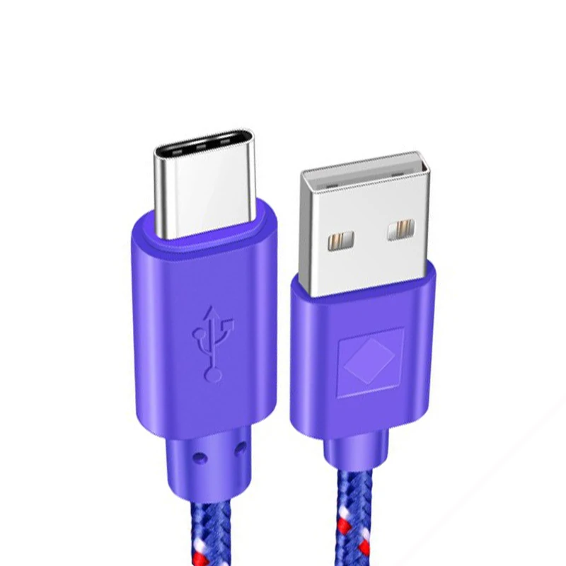 Кабель usb type C с оплеткой для быстрой зарядки 1 м 2 м 3 м Шнур зарядное устройство для huawei p9 p10 p20 mate 10 pro lite samsung Galaxy s8 S9 a3 a5