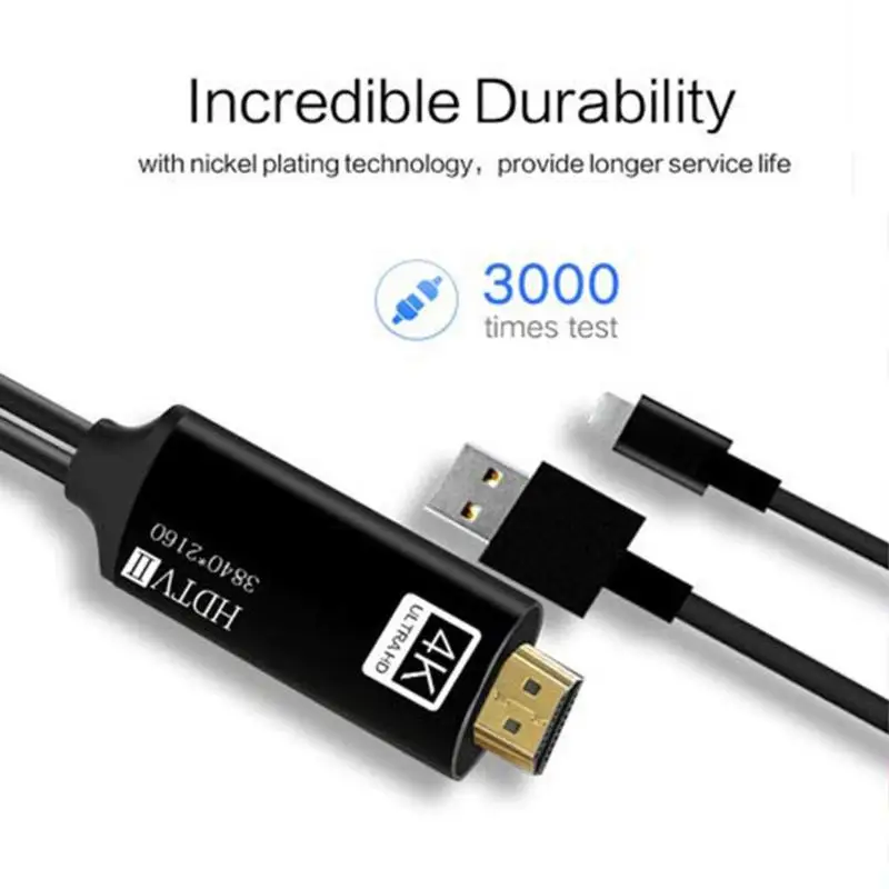 Прочный цифровой кабель износостойкий 8pin к HDMI цифровой av-конвертер зеркальное отображение экрана Mira экран видео провод