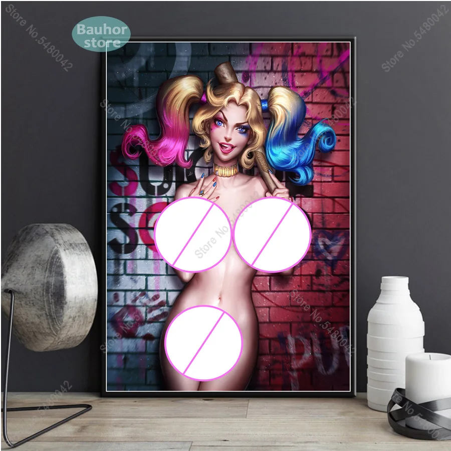 Постеры и принты Harley Quinn Милая Сексуальная аниме-девушка HD картина отряд самоубийц художественный постер Картина декоративная домашний декор - Цвет: 05
