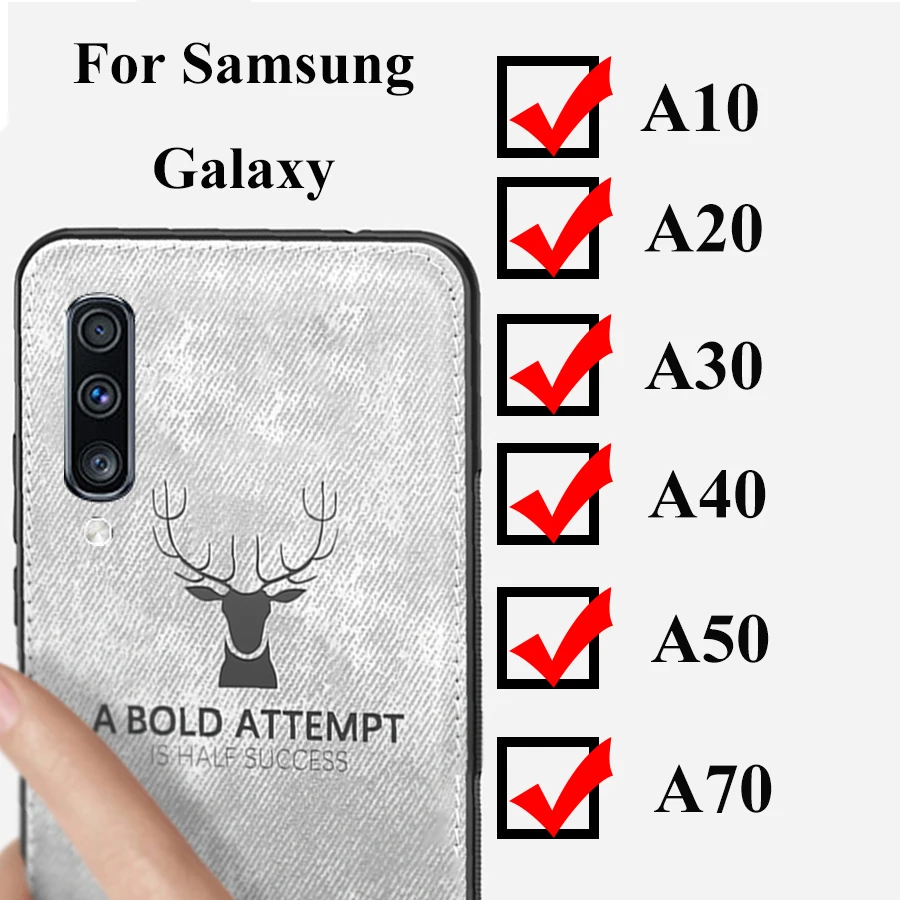 Защитный чехол на samsung Galaxy a10 a20 a30 a40 a50 a70 20 30 40 50 70 30 50 70 чехол для телефона из плотной ткани с тиснением олень galax