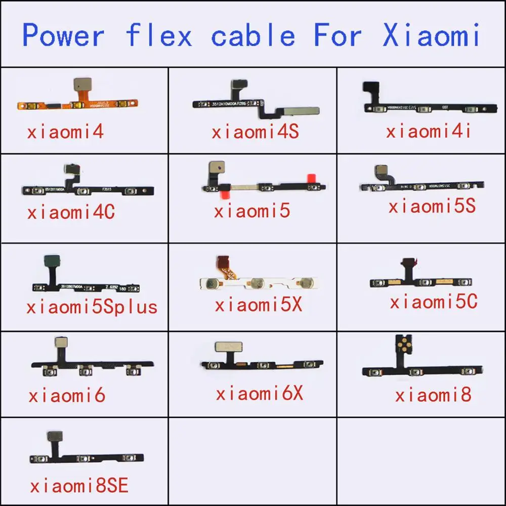 

For Xiaomi Mi4 Mi5 Mi6 Mi8 Power On Off Button Switch Flex Cable Switch On Off Volume Switch Flex Cable