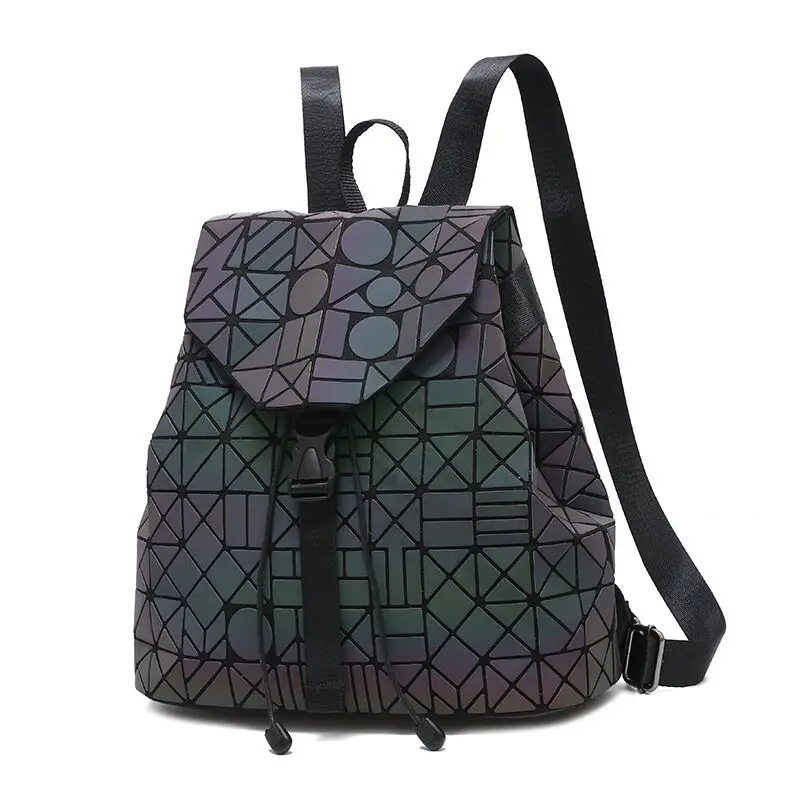 SHYAA сумка для путешествий с геометрическим ромбовидным узором, сумка на плечо, Студенческая светоотражающая ткань, флуоресцентный градиентный рюкзак, лазерная сумка