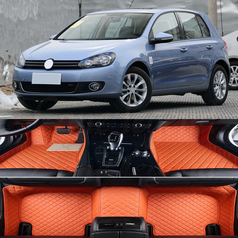 Обновление кожи автомобильные коврики для VW Golf 6 Golf хэтчбек MK6 2009-2013 2010 2012 2011 Пользовательские подушечки Автомобильный Ковер