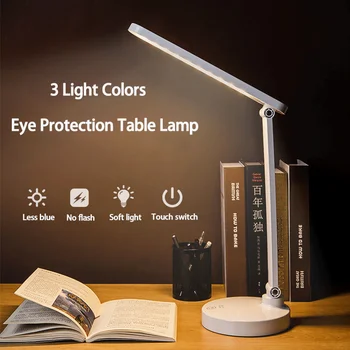 

40LED Desk Lamp Touch Switch Adjustable Lights Foldable Read Eye Protection Desktop USB Table Light Rechargeable 18650 Battery
