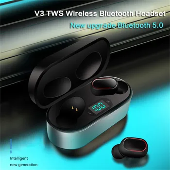 

V3 TWS Wireless Bluetooth Earphones 5D Hifi Stereo bass Sports headset waterproof wireless voice call in-ear earbuds Led Display