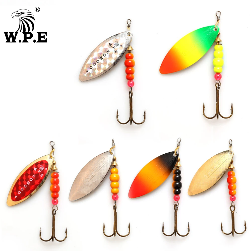 W.P.E KOMODO Spinner Lure 1pcs 12.6g/17.3g/27.2g Spoon Lure Brass Metal