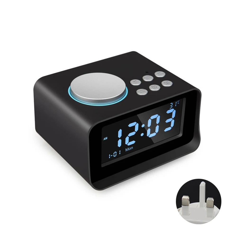 С микрофоном портативный Bluetooth динамик ЖК-экран настольный электронный температурный дисплей FM Радио MP3 плеер Повтор будильника умные часы