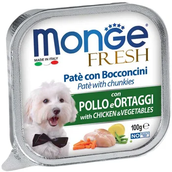

MONGE MONGE DOG FRESH for adult dogs pate with chicken and vegetables 100g