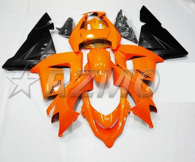 

4Gifts New ABS Motorcycle Full fairing kits fit for Kawasaki Ninja ZX-10R 2004 2005 10R 04 05 fairing set black orange custom