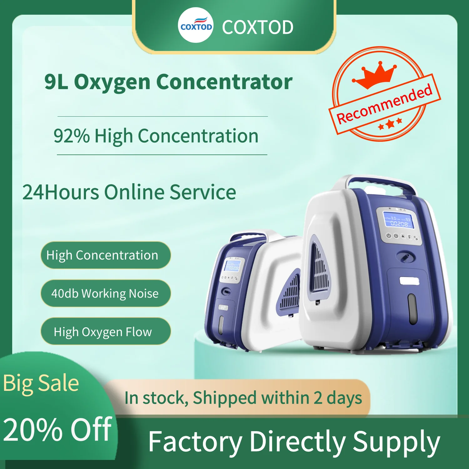 93% High Concentration Medical Oxygene Concentrator Generator Home Travel Health Care Equipment AC110-220V