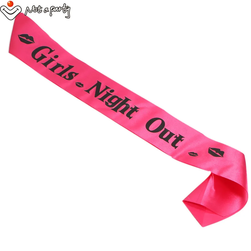 PinkGirlsnightout 6 шт. Свадебная лента для девичника принадлежности для свадебных мероприятий невесты, чтобы быть свадебным душ игра над поставками розовые кружевные ленты - Цвет: PinkGirlsnightout