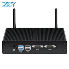 

XCY Fanless Mini PC Dual LAN Celeron J4125 Windows 7 PC 2*Serial port 2*LAN WiFi HDMI VGA HTPC Computer Nuc Mini pc