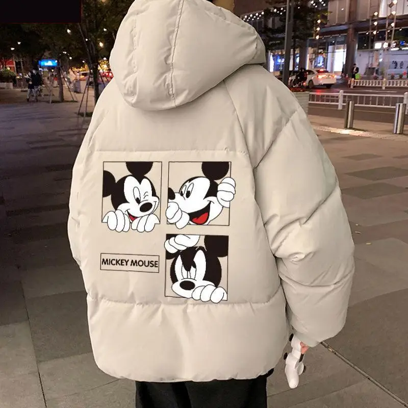 Chaqueta de Mickey Mouse para hombre y mujer, abrigo holgado a prueba de frío, cálido, Boutique, ropa tendencia de invierno -