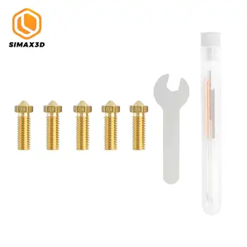

5pcs E3D Extended Brass Nozzles Extruder Head Hotend with 5pcs Cleaning Needles + 1pc Spanner for Creality CR10 Makerbot Anet A8