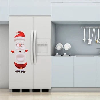 

Large Size Merry Christmas Wall Stickers Fashion Santa Claus Window Room Refrigerator Decoration PVC Vinyl New Year Home Decor