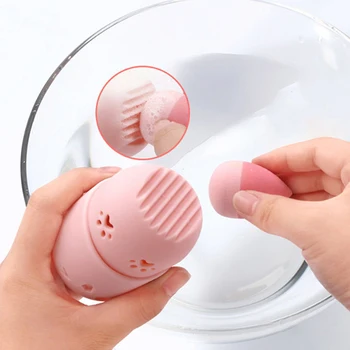 

1pcs Portable Soft Silicone Cosmetic Base Sponge Box Holder Beauty Powder Puff Dust-proof Holder Sponge Makeup Egg Drying Case