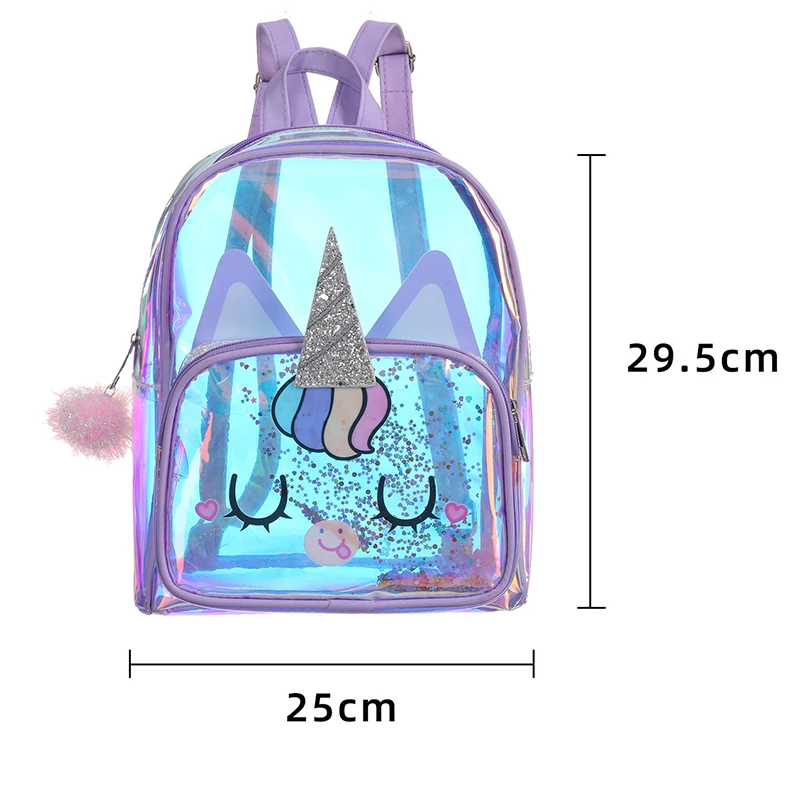 Hologram Transparent Unicorn Backpacks For Girls